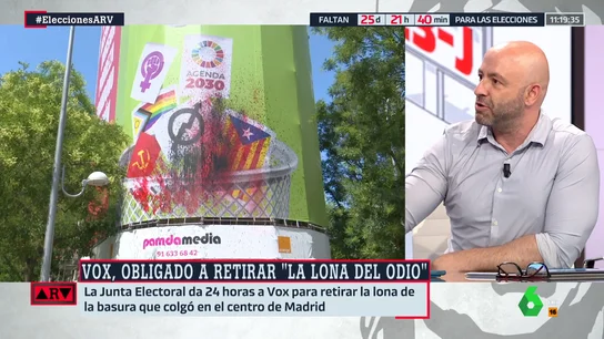 Rafa López, tajante sobre la 'lona del odio' de Vox: "Deshumaniza colectivos" Rafa López, tajante sobre la 'lona del odio' de Vox: "Deshumaniza colectivos"