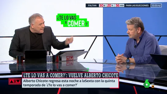 Chicote se sincera con Antonio Ferreras: "No tengo sensación de que ninguno de los políticos se preocupe por los problemas de la gente" Chicote se sincera con Antonio Ferreras: "No tengo sensación de que ninguno de los políticos se preocupe por los problemas de la gente"