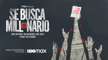 Cartel de 'Se busca millonario', nueva docuserie de HBO Max.