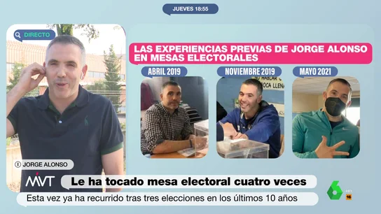 Le toca mesa electoral cuatro veces en cuatro años: el insólito caso de Jorge, vecino de Torrejón Le toca mesa electoral cuatro veces en cuatro años: el insólito caso de Jorge, vecino de Torrejón