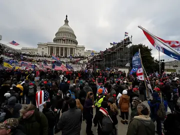 Movilización de seguidores de Trump ante el Capitolio de Estados Unidos, el 6 de enero de 2021