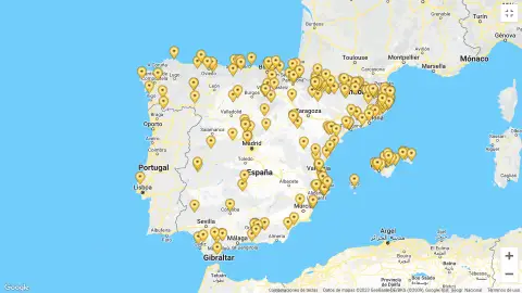 Mapa de hoteles para ciclistas Mapa de hoteles para ciclistas