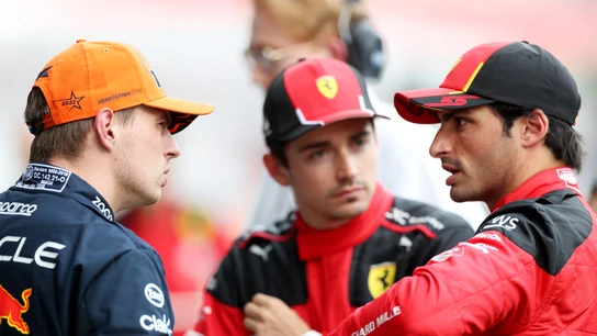 Carlos Sainz, Verstappen y Leclerc Carlos Sainz, Verstappen y Leclerc
