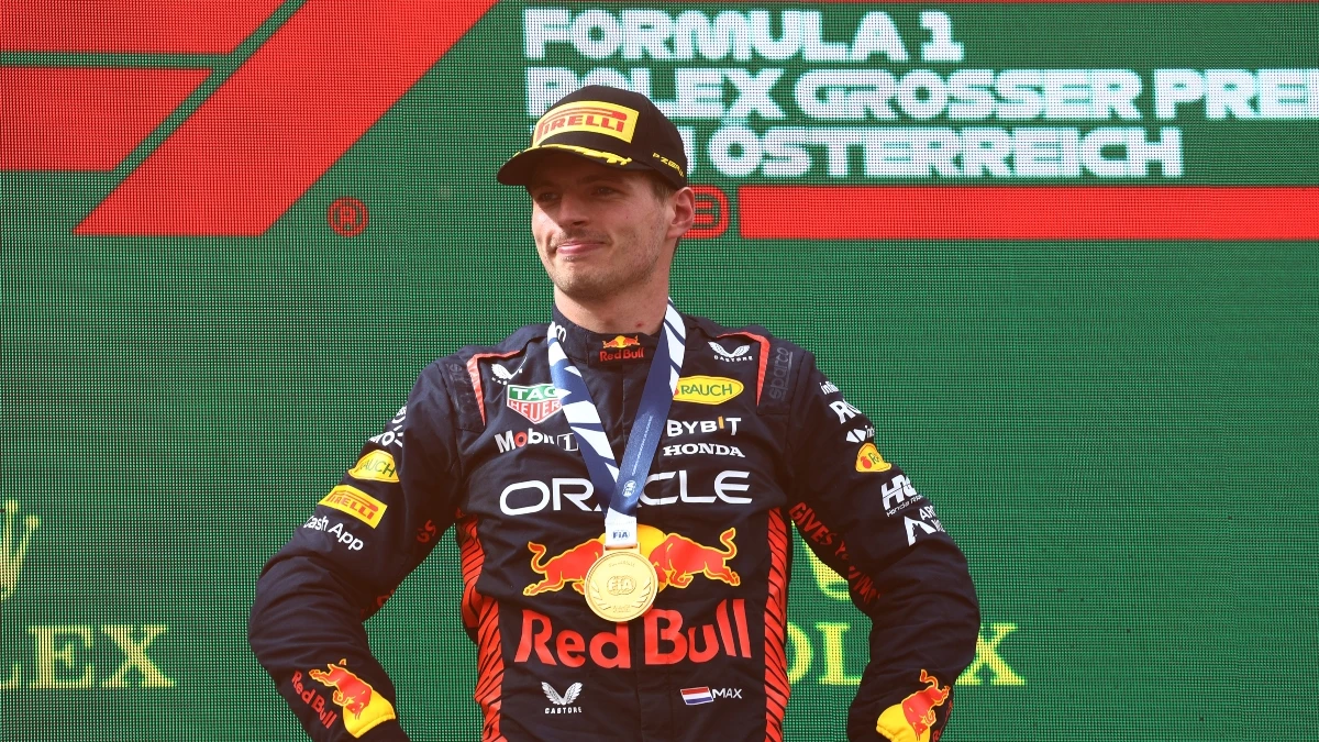 Max Verstappen, en el podio