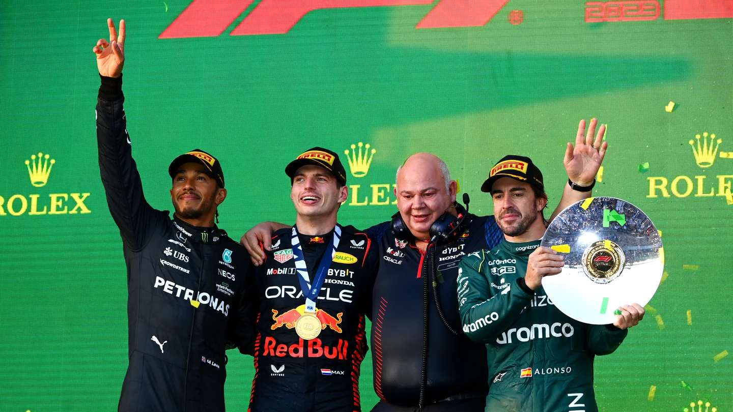 Alonso, Verstappen y Hamilton Alonso, Verstappen y Hamilton