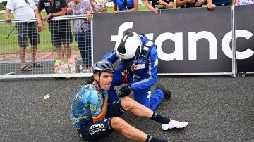 Luis León Sánchez tras su caída en el Tour de Francia