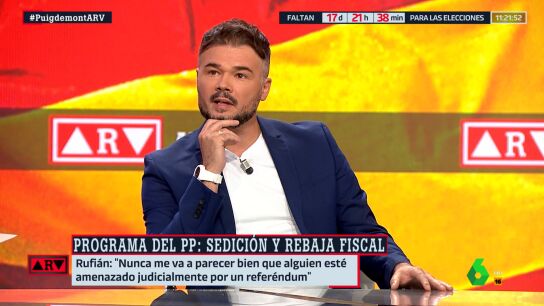 Rufi&aacute;n critica la propuesta de Feij&oacute;o para Catalu&ntilde;a: "Que su soluci&oacute;n sea 'todos a la c&aacute;rcel' me parece perverso"
