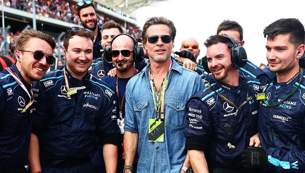 Brad Pitt en un GP de Fórmula 1