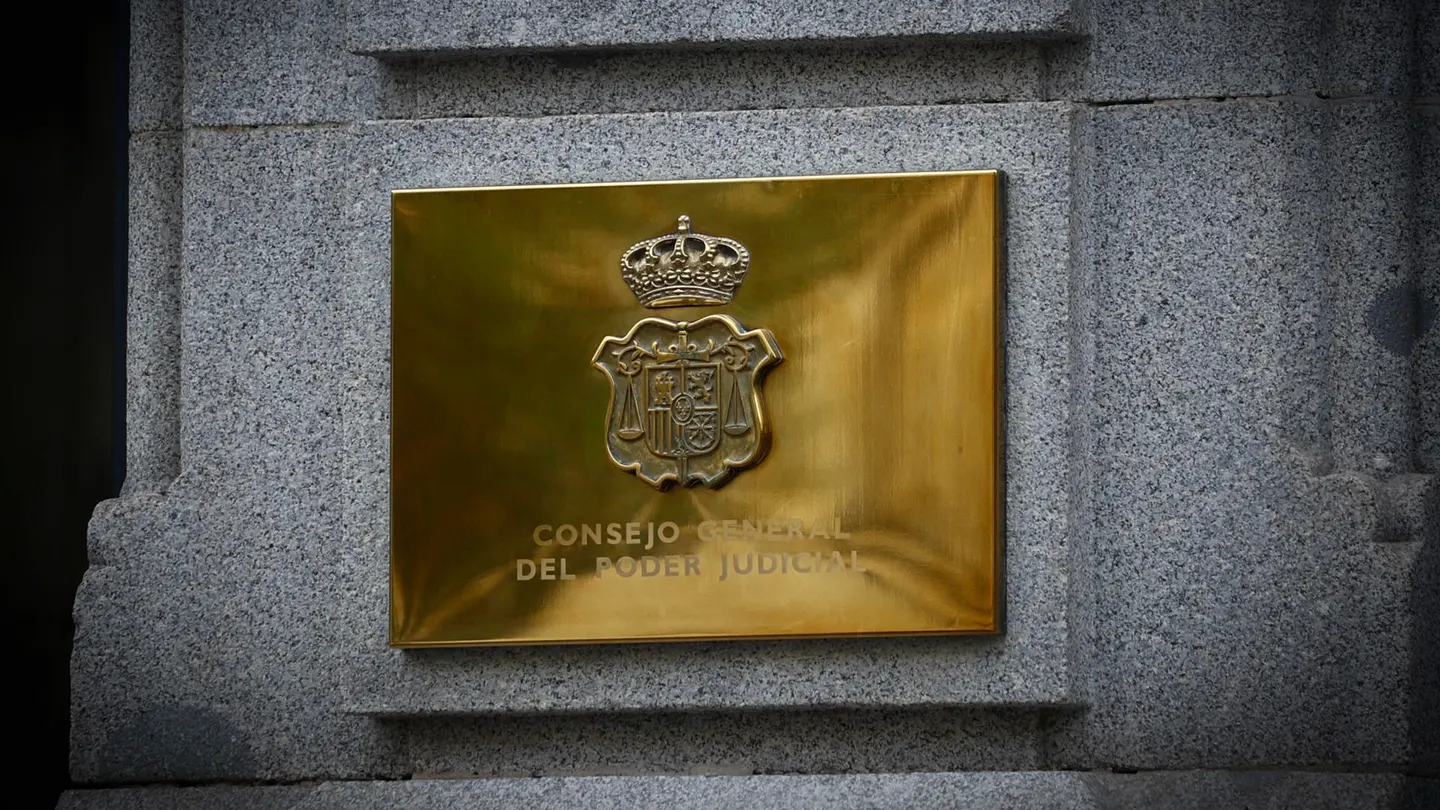 Imagen de la placa de la fachada de la sede del Consejo General del Poder Judicial (CGPJ) en Madrid. Imagen de la placa de la fachada de la sede del Consejo General del Poder Judicial (CGPJ) en Madrid.