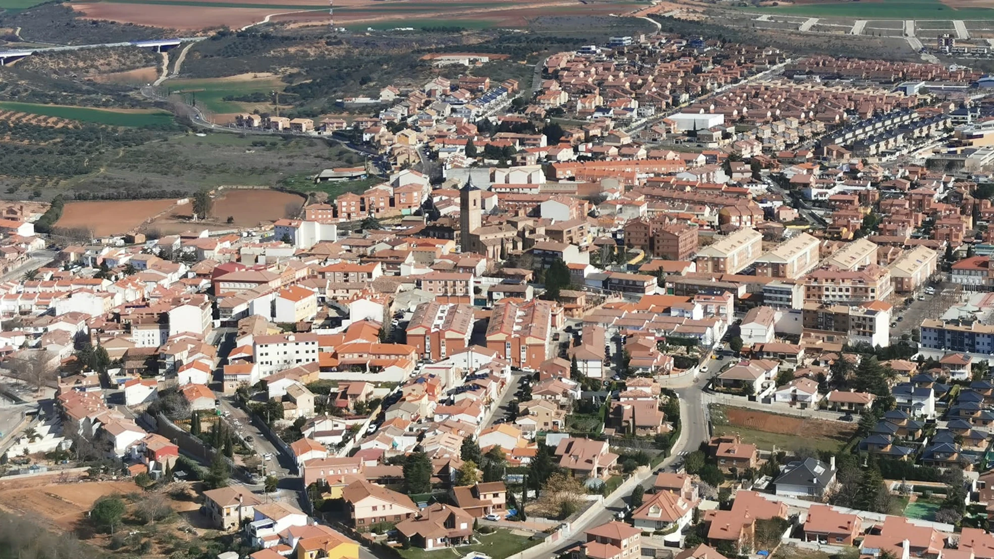 Vista a&eacute;rea de Cabanillas del Campo (Guadalajara) 