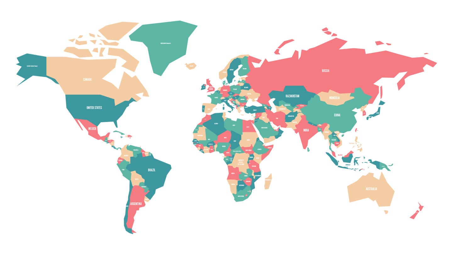 Mapa con todos los pa&iacute;ses del mundo
