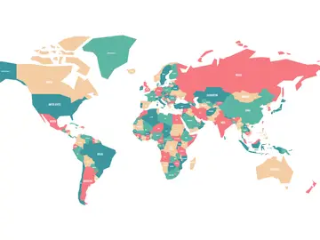 Mapa con todos los países del mundo
