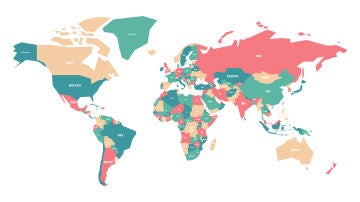 Mapa con todos los pa&iacute;ses del mundo