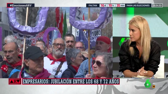 Afra Blanco: "No hay un solo español que se quiera jubilar a los 72 años" Afra Blanco: "No hay un solo español que se quiera jubilar a los 72 años"