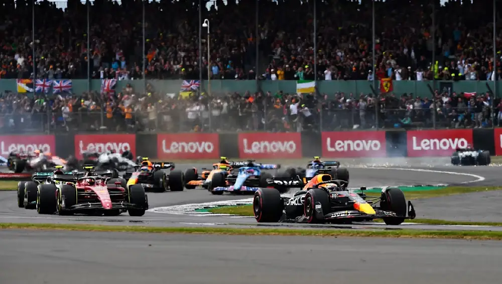 Max Verstappen en el GP de Gran Bretaña de 2022