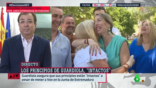 Vara, sobre el cambio de postura de Guardiola: "Ha hecho una renuncia expresa de sus principios" Vara, sobre el cambio de postura de Guardiola: "Ha hecho una renuncia expresa de sus principios"
