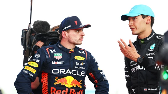 George Russell y Max Verstappen George Russell y Max Verstappen