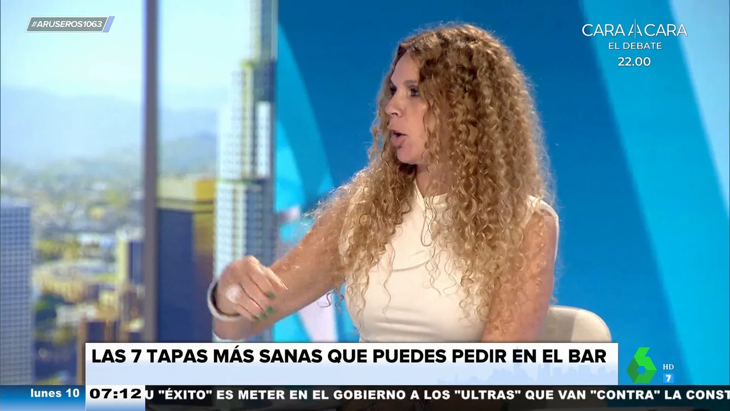 "Donde esté la chistorra con huevo frito...": Angie Cárdenas descubre cuáles son las tapas menos calóricas "Donde esté la chistorra con huevo frito...": Angie Cárdenas descubre cuáles son las tapas menos calóricas