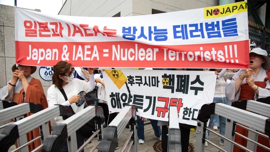 Protestas en Corea del Sur contra el plan de vertido de Fukushima Protestas en Corea del Sur contra el plan de vertido de Fukushima