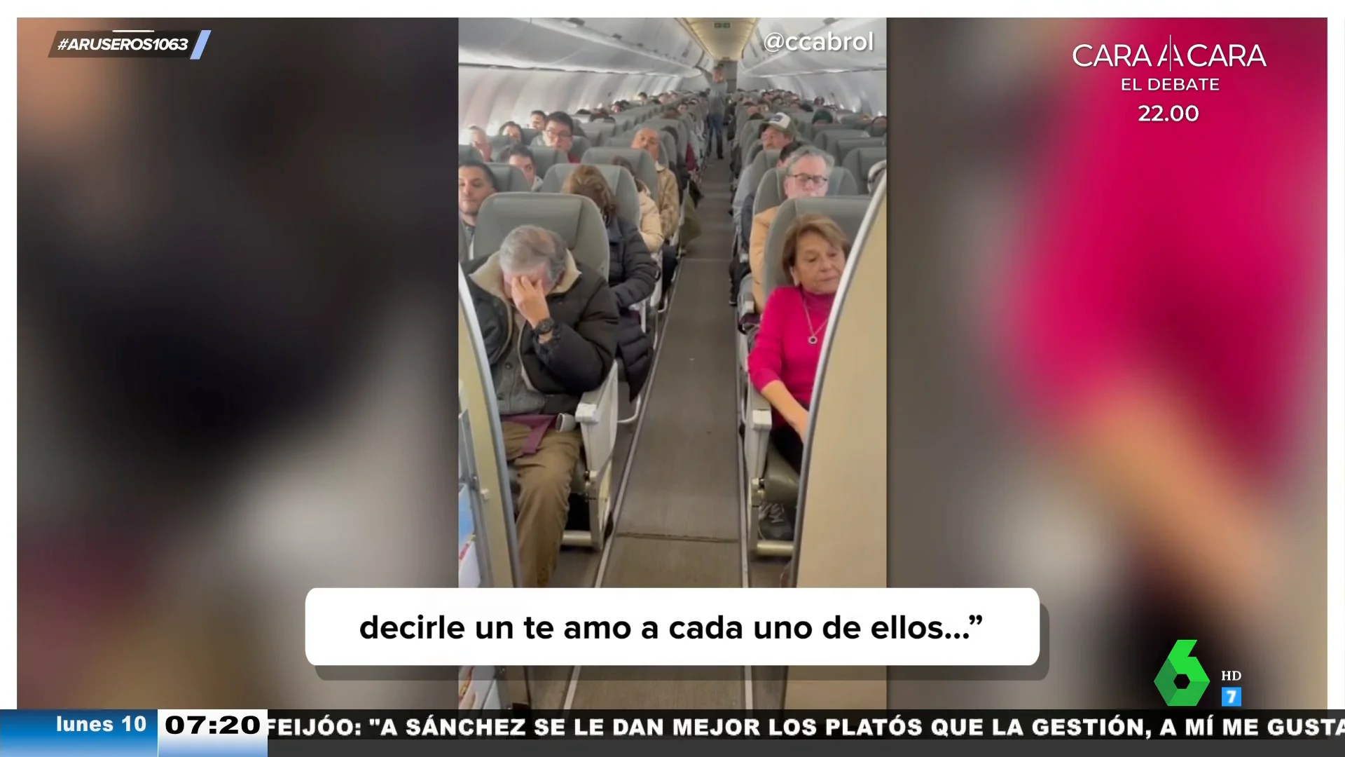 Un piloto novato dedica unas palabras por megafonía a su familia, que va en el avión: "Me la estoy jugando con la herencia"