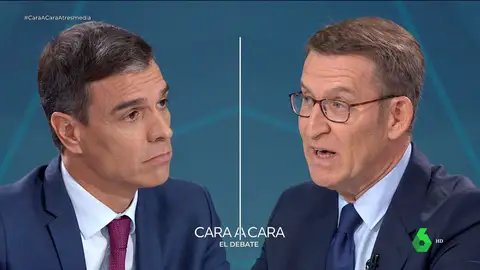 Feijoo y Sánchez en el debate de Atresmedia