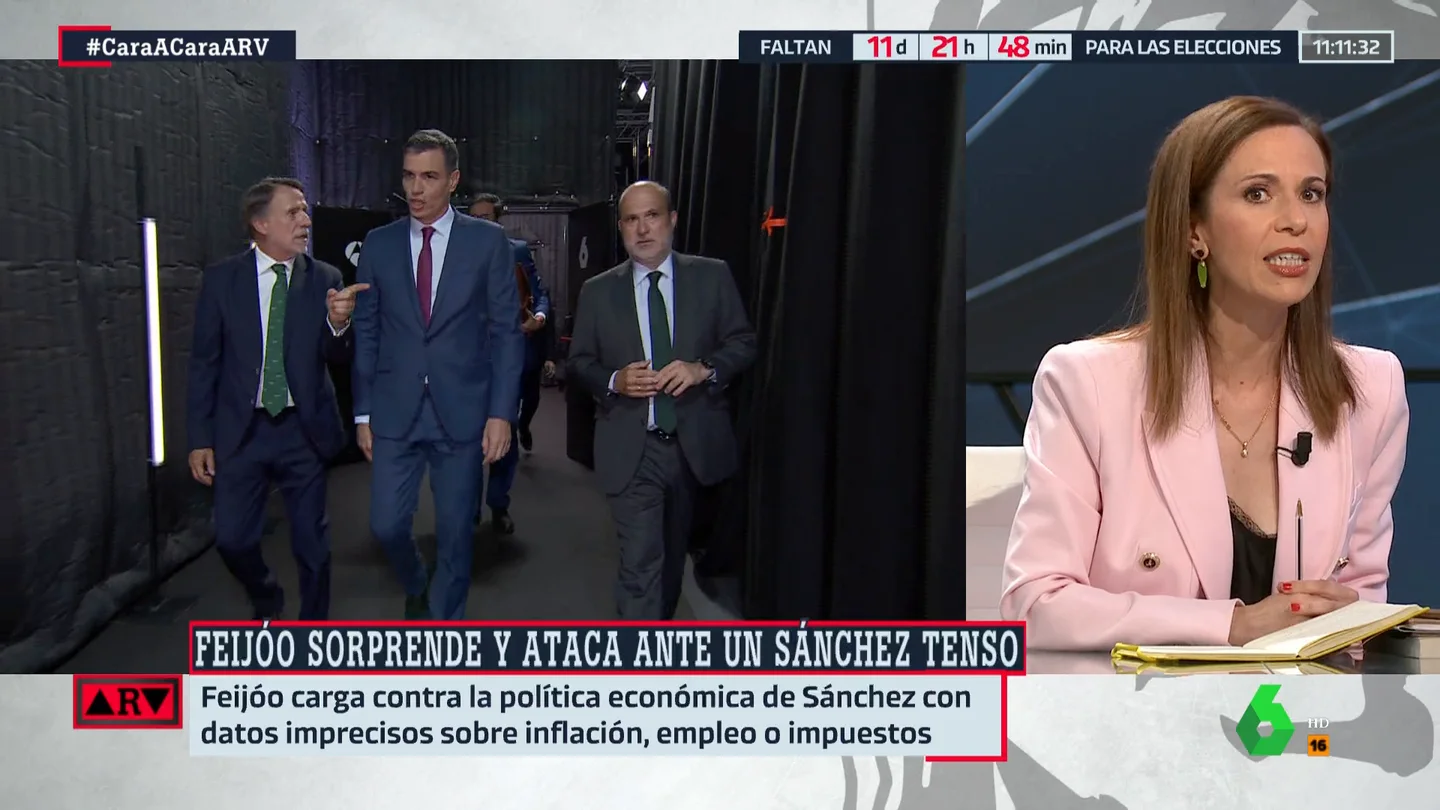 El análisis de Ángeles Caballero sobre el 'cara a cara' entre Sánchez y Feijóo: "Sánchez parecía el aspirante" El análisis de Ángeles Caballero sobre el 'cara a cara' entre Sánchez y Feijóo: "Sánchez parecía el aspirante"