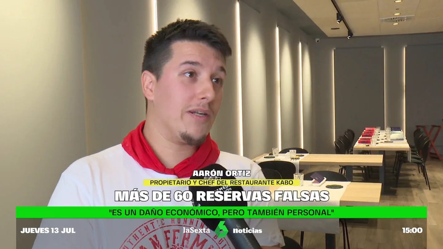 Aarón Ortíz, propietario y chef del restuarante Kabo. reservas falsas san fermin