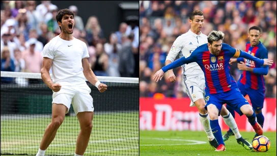Carlos Alcaraz, Cristiano Ronaldo y Leo Messi Carlos Alcaraz, Cristiano Ronaldo y Leo Messi