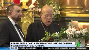 El emotivo momento en el que Rappel lee por primera vez una carta que le dio el hijo de Carmen Sevilla en su funeral