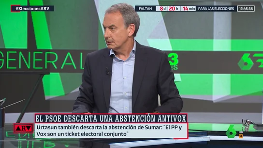 Zapatero exige a Feijóo que rectifique: "Si tiene coraje, que diga que el sistema electoral es ejemplar" Zapatero exige a Feijóo que rectifique: "Si tiene coraje, que diga que el sistema electoral es ejemplar"