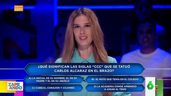 El juego de Zapeando que descubre 4 curiosidades de Carlos Alcaraz El juego de Zapeando que descubre 4 curiosidades de Carlos Alcaraz