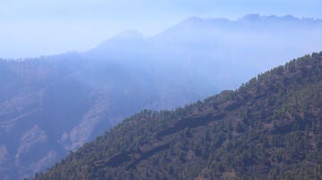 Fotografía del Parque Nacional de Caldera de Taburiente este martes, uno de los más afectados por el incendio declarado en La Palma.