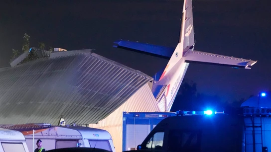 Imagen de la avioneta que se ha estrellado en Polonia, en Chrcynno Imagen de la avioneta que se ha estrellado en Polonia, en Chrcynno