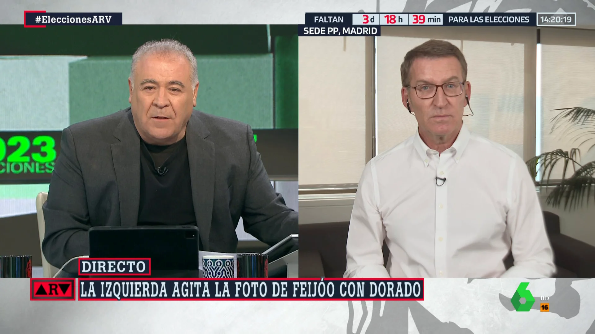 Vuelve a ver la entrevista completa a Alberto Núñez Feijóo con Antonio García Ferreras en Al Rojo Vivo