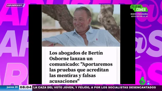 Bertín Osborne lanza un comunicado contra las acusaciones de Chabeli Navarro en las que afirma que la convenció para abortar Bertín Osborne lanza un comunicado contra las acusaciones de Chabeli Navarro en las que afirma que la convenció para abortar