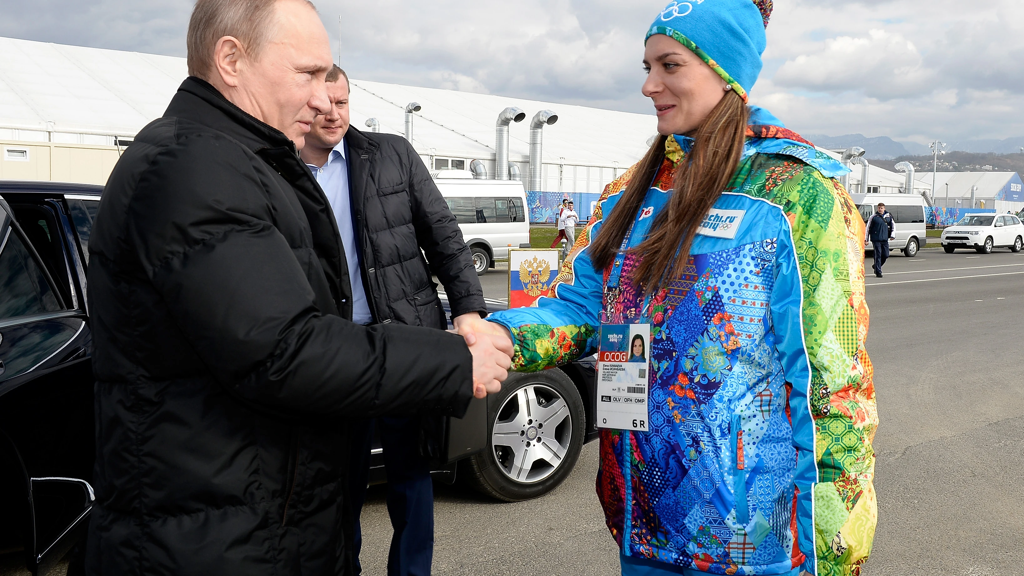 Yelena Isinbáyeva y Vladimir Putin