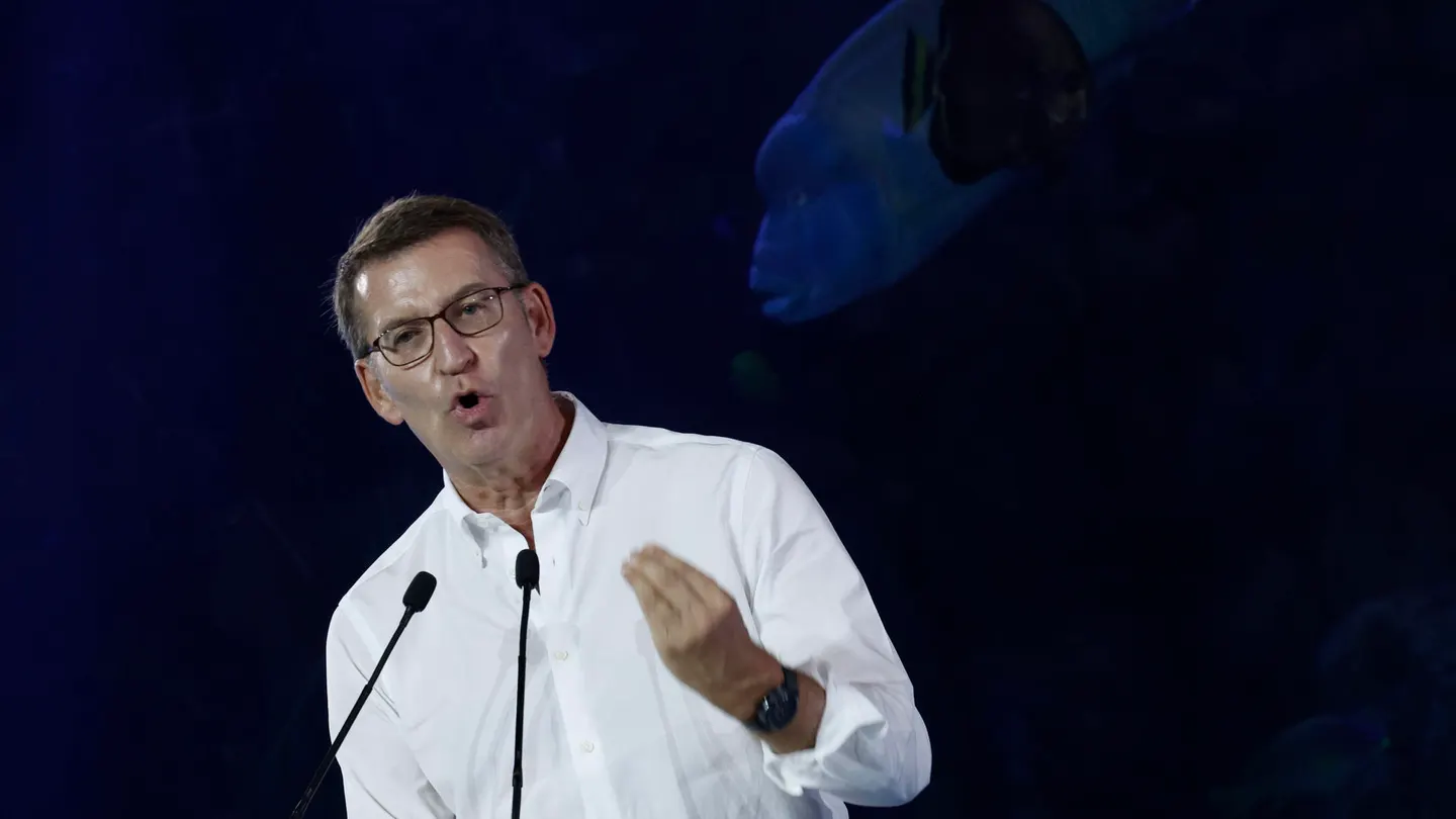 El presidente del PP, Alberto Núñez Feijóo, durante un acto de su partido. El presidente del PP, Alberto Núñez Feijóo, durante un acto de su partido.