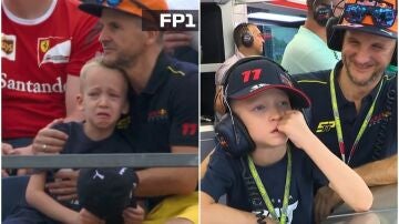 Las lágrimas de un niño tras el accidente de Pérez