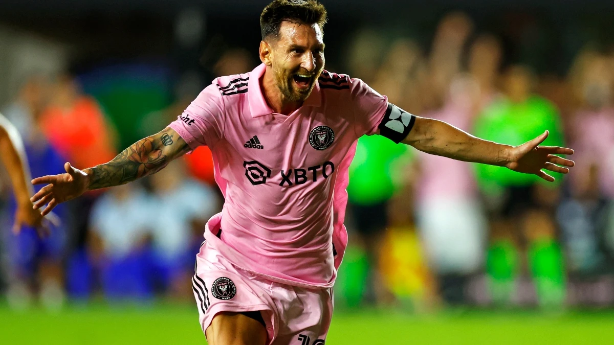 Leo Messi celebra un gol con el Inter de Miami