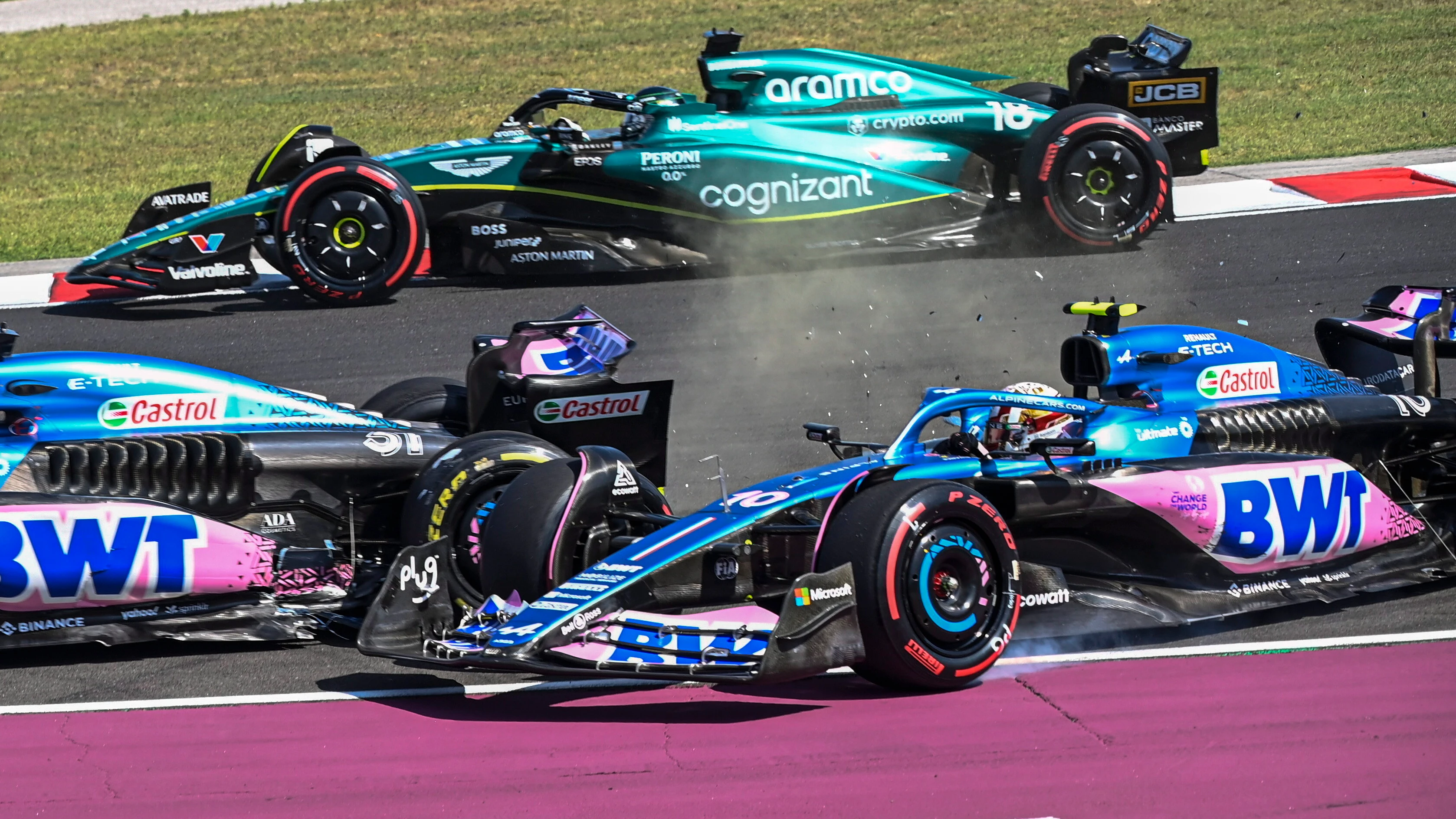 El accidente entre Ocon y Gasly