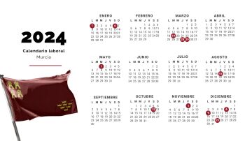 Calendario laboral de Murcia para 2024, festivos, días libres y puentes en la Región