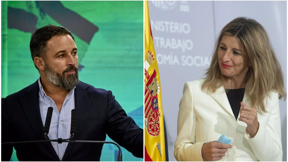 A la izquierda, Santiago Abascal; a la derecha, Yolanda Díaz