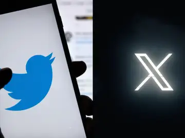 El pájaro azul de Twitter y el nuevo logotipo de &#39;X&#39; de Elon Musk