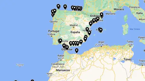 El mapa interactivo de las playas que han recibido una "bandera negra" El mapa interactivo de las playas que han recibido una "bandera negra"