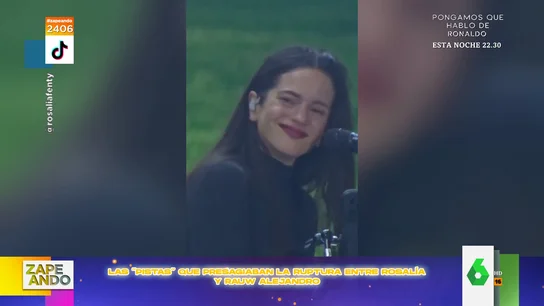 Las lágrimas de Rosalía en un concierto y otras pistas que presagiaban su ruptura con Rauw Alejandro Las lágrimas de Rosalía en un concierto y otras pistas que presagiaban su ruptura con Rauw Alejandro