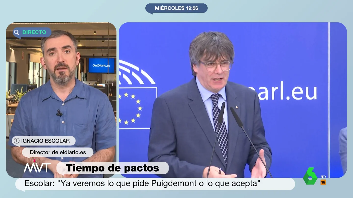 ¿Cómo llegarán a un acuerdo PSOE y Junts? Escolar apunta a "un punto entre lo que hoy pide Puigdemont y lo que puede conceder el Gobierno" ¿Cómo llegarán a un acuerdo PSOE y Junts? Escolar apunta a "un punto entre lo que hoy pide Puigdemont y lo que puede conceder el Gobierno"