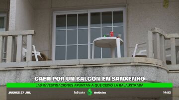 Cuatro jóvenes, heridos al ceder una barandilla y precipitarse por un balcón en Sanxenxo