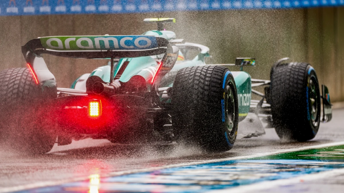 Fernando Alonso, en la lluvia