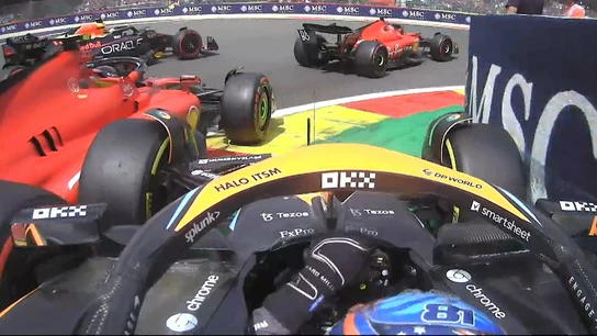 Impacto entre Piastri y Sainz Impacto entre Piastri y Sainz