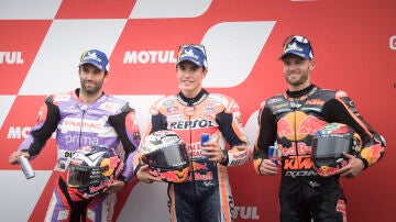 Johann Zarco, Marc Márquez y Brad Binder